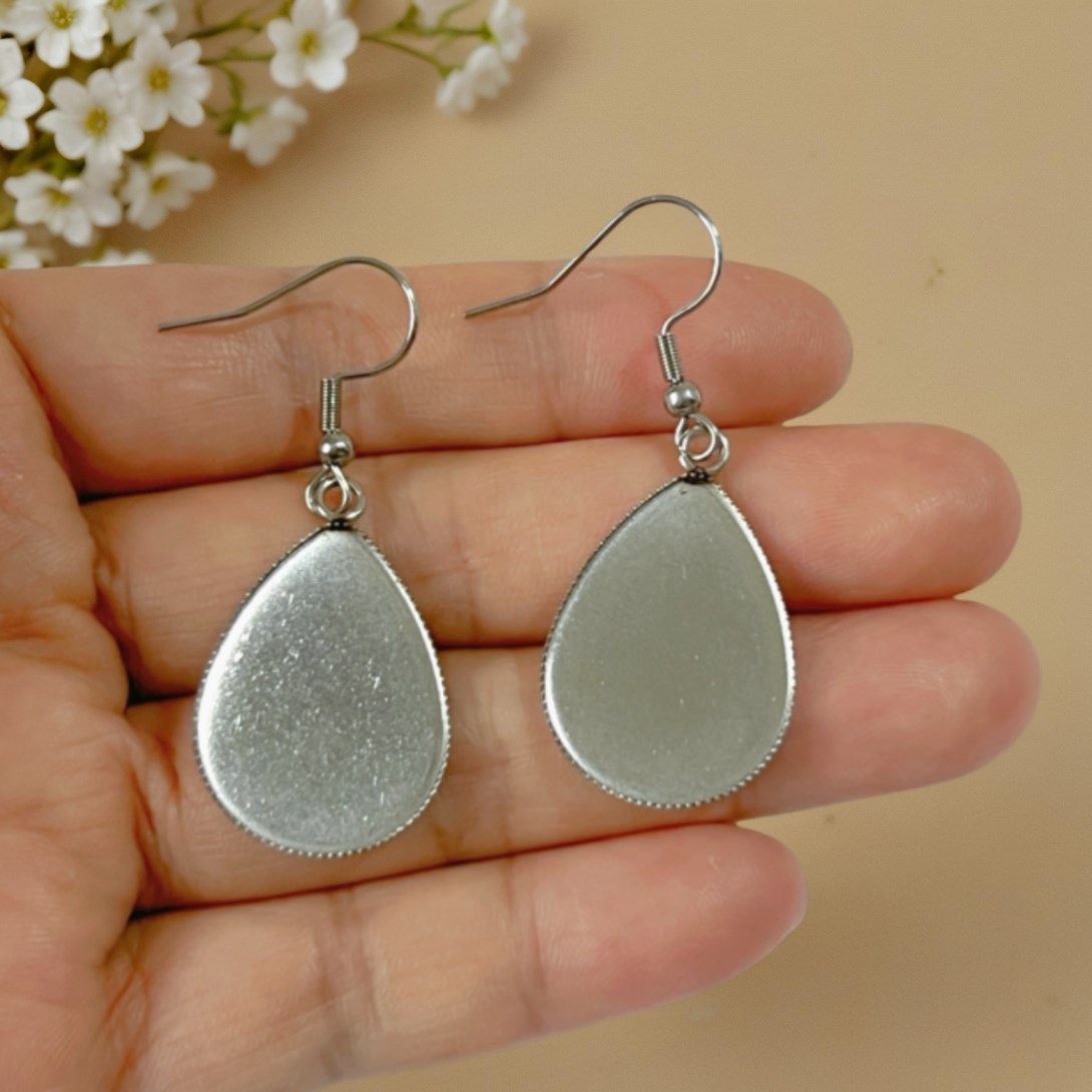 Women's Joy & Peace Glass Water Drop Dangle Earrings